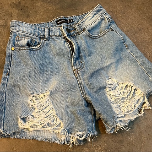 PLT High waisted denim jean shorts - Picture 1 of 5